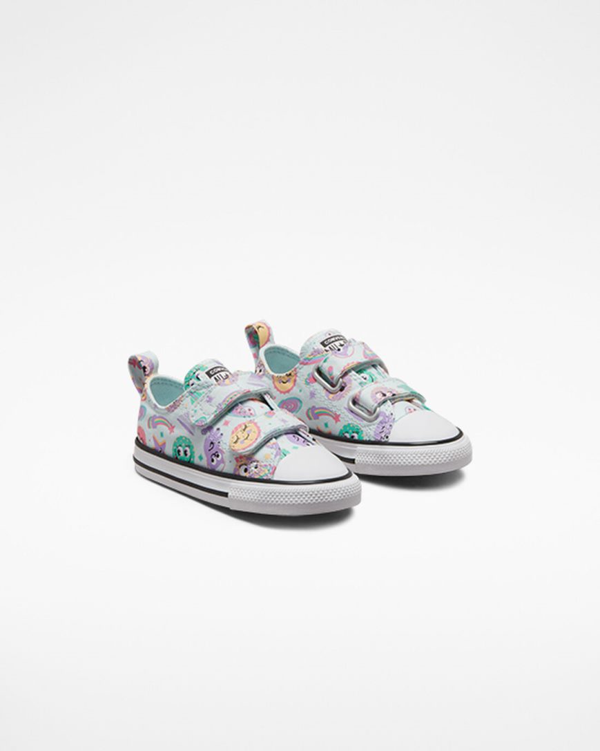 Girls' Converse Chuck Taylor All Star Easy-On Space Party Low Top Shoes Light Turquoise / Purple / White | AU 9043EB
